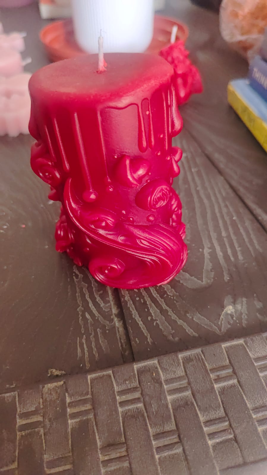 Whimsical Swirl Pillar Candle