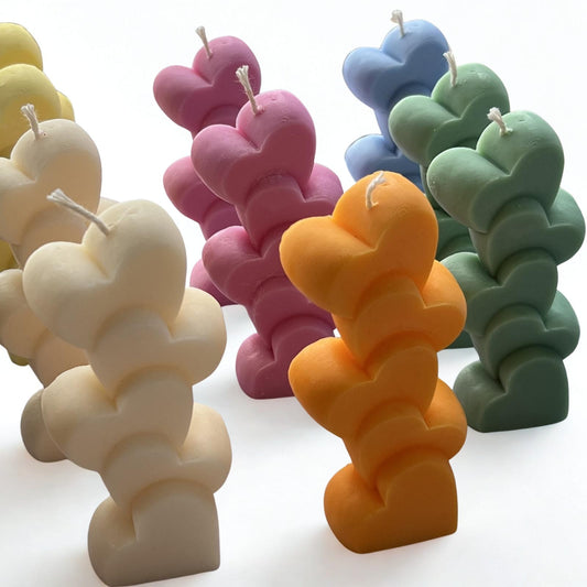 Heart Shaped Stack Pillar Candle