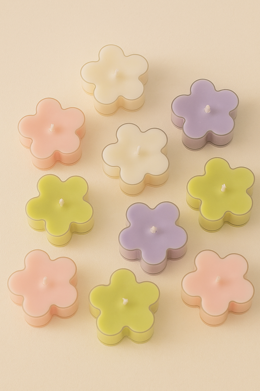 Flower Shaped Tealight candle (Pack of10)
