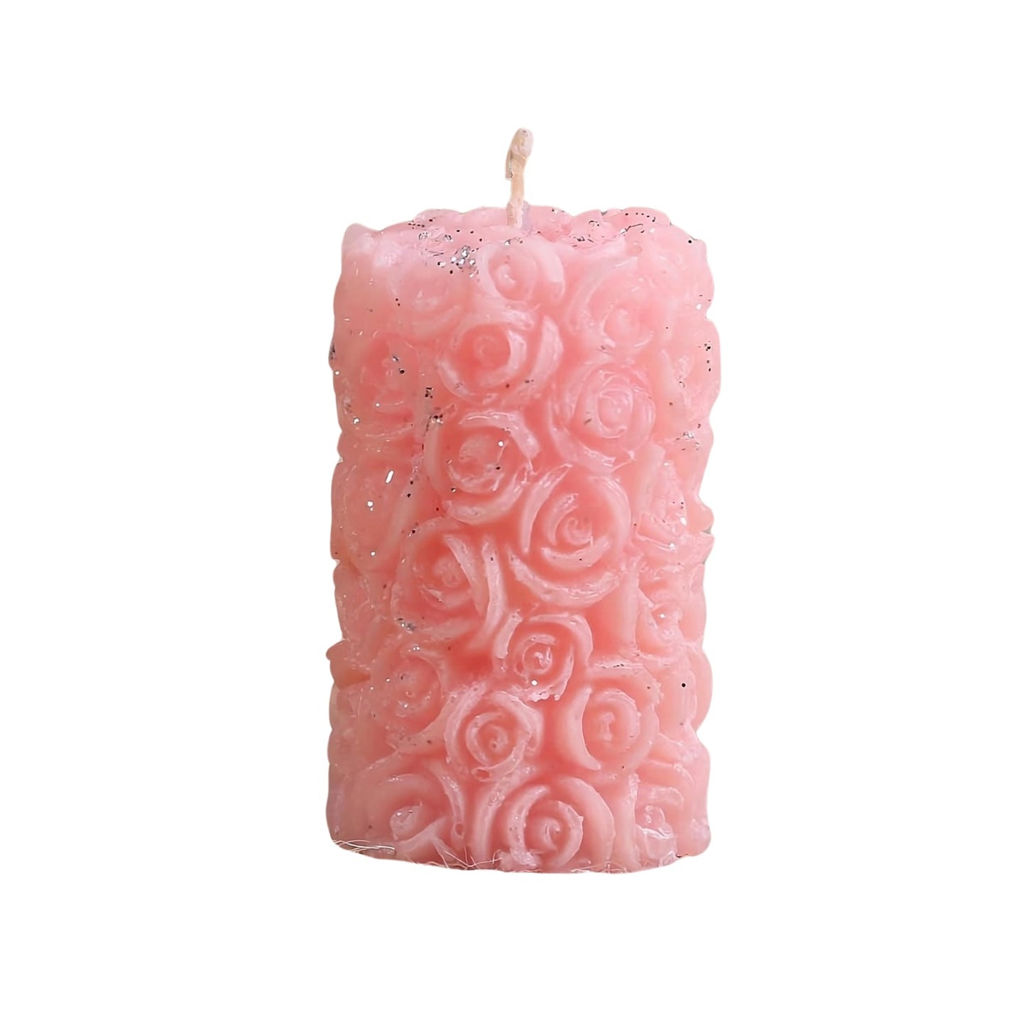 Pink Rose Pillar Candle