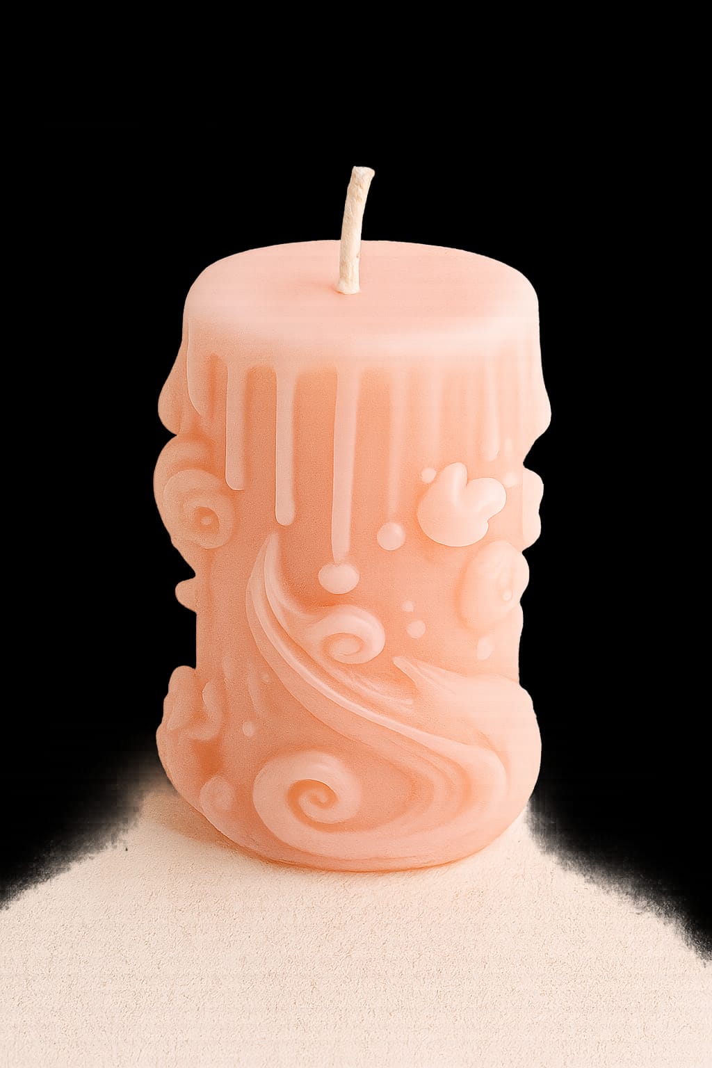 Whimsical Swirl Pillar Candle
