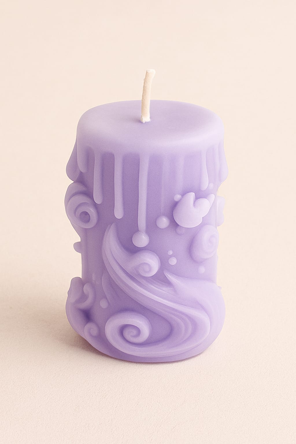 Whimsical Swirl Pillar Candle