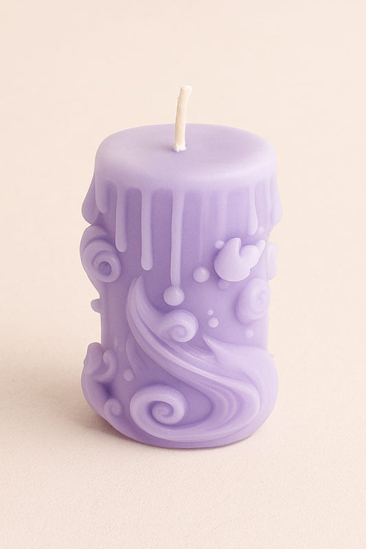 Whimsical Swirl Pillar Candle