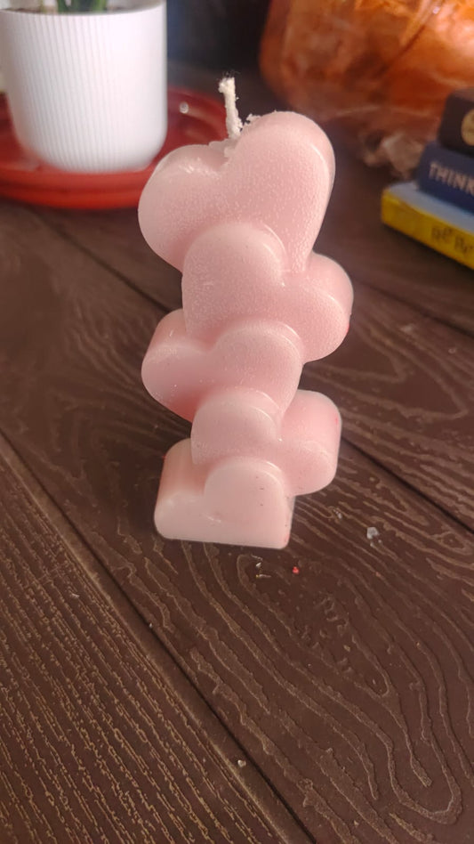 Heart Shaped Stack Pillar Candle